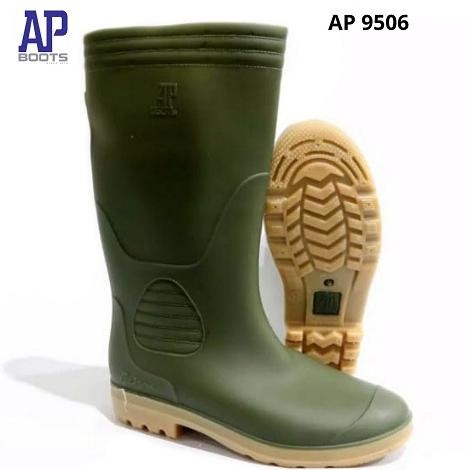 DF181>> AP Boots 9506 Hijau Size 37-43 Original Sepatu Boots Pria Sepatu AP Boots Bahan Karet AP Boo