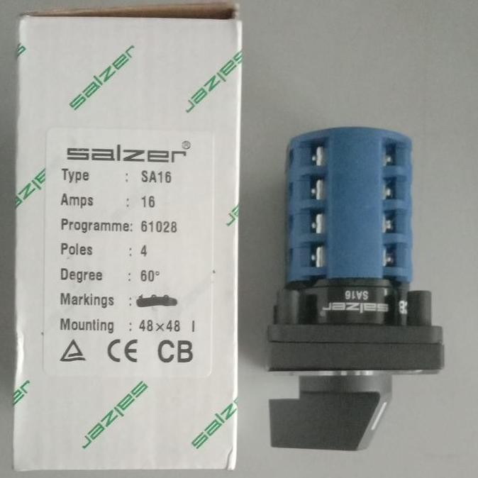 Selector Switch Salzer On Off On 4P 16A Rotary Switch 1-0-2 New Stok