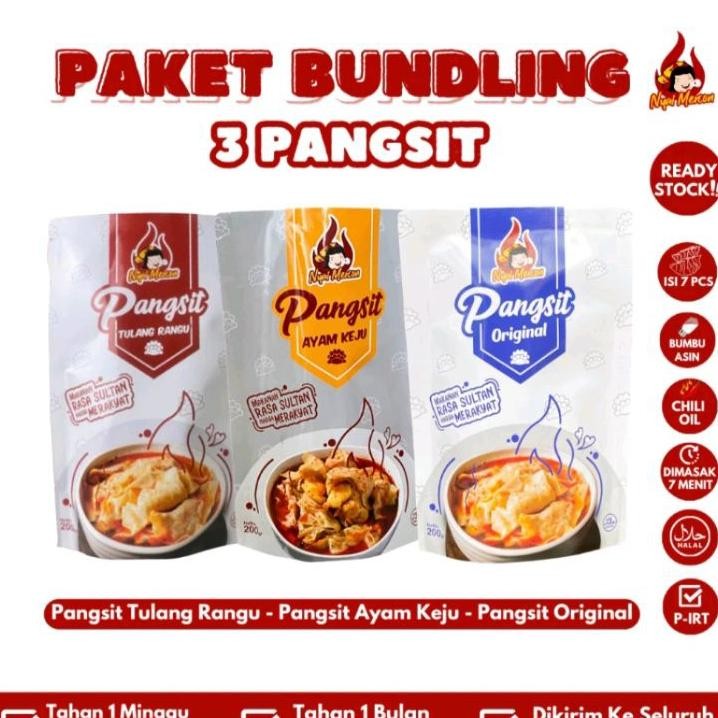 

Paket Bundling Ta Pangsit Nyai Mercon Pangsit Tulang Rangu Ayam Keju Pangsit