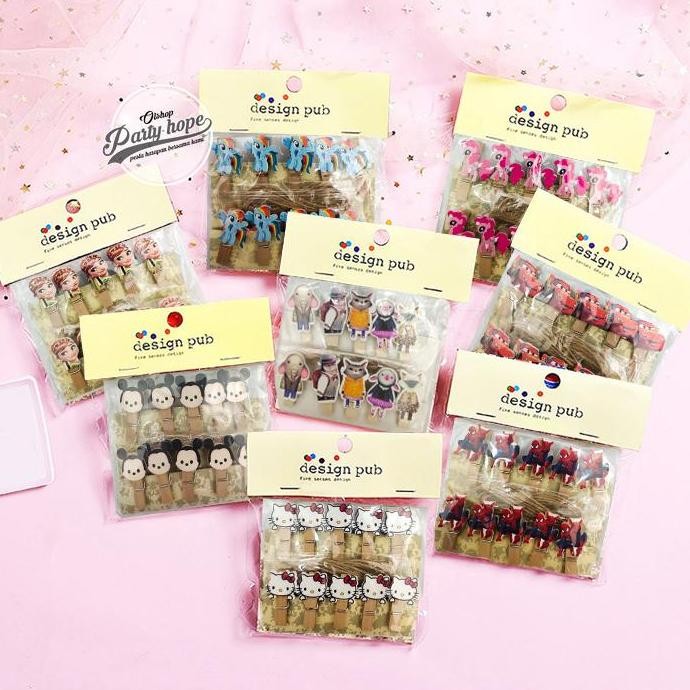 

] penjepit foto kayu karakter / Wooden clip / photo clip / foto klip