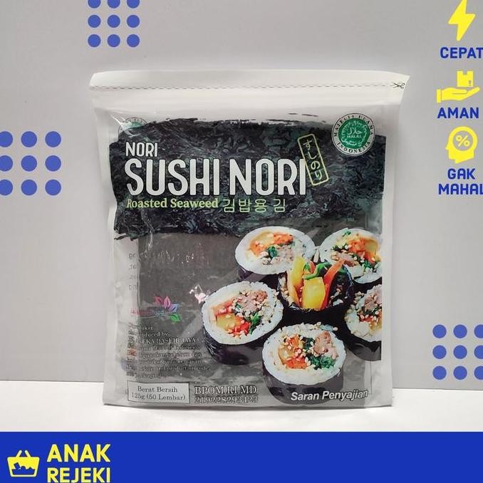 

Produk Baru!! Sushi Nori Gold 50 Lembar Seaweed Rumput Laut Kimbap Halal Java MUI