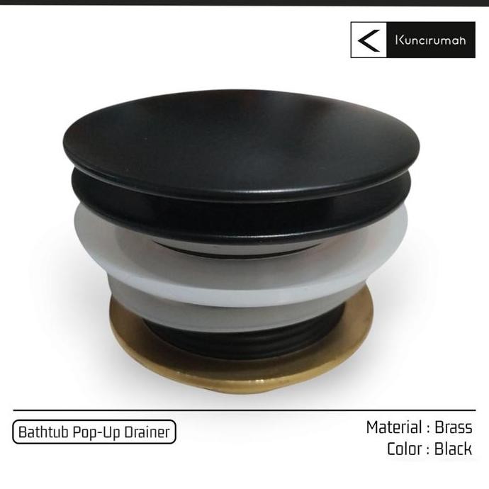 Terlaris Bathtub Tray Hitam Kuningan Afur Pop Up Avur Drainer Bath Tub Plug Black