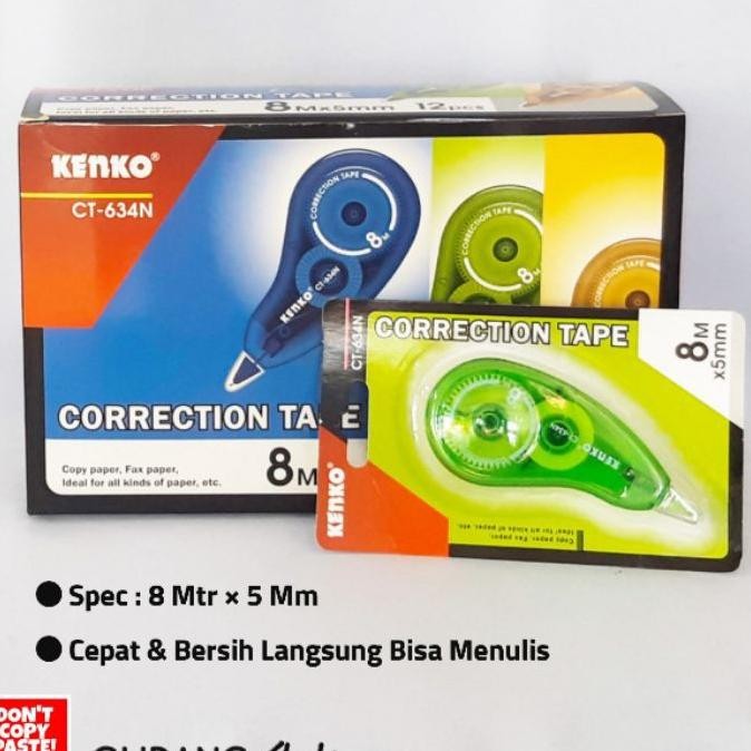 

Correction Tape Pita Kosi 8 M X 5 Mm Kenko Isi 12 Pcs
