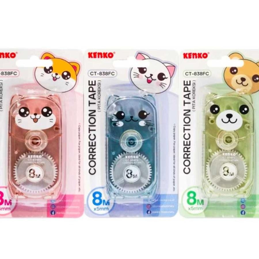 

Kenko Mini Correction Tape Ct838Fc 8Mx5Mm Per Pcs Warna Random