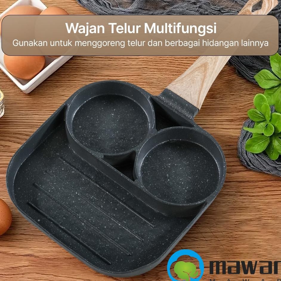 Wajan Telur Dadar Mini Anti Lengket Sekat Omlete Pan Induksi