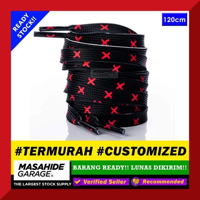 NIKE AIR JORDAN BANNED X SHOELACES Black Red 120cm TALI SEPATU Sneaker Berkualitas