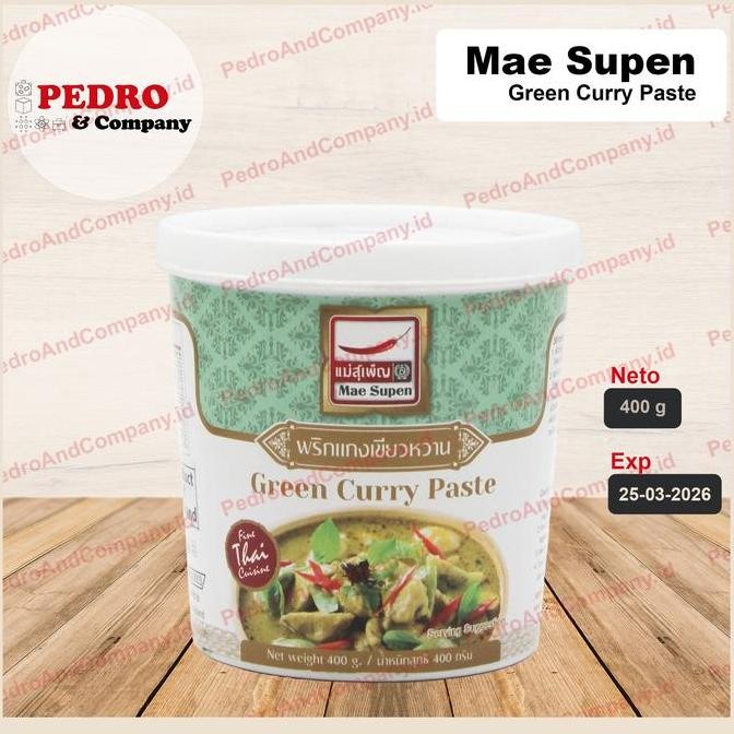 

Promo Mae Supen Thai Green Curry Paste 400ml - Pasta Kari Hijau Thailand