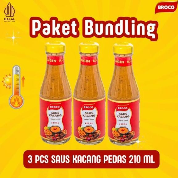 

Promo Paket Bundling 3pcs Saus Kacang Broco Rasa Pedas - Saus Makanan