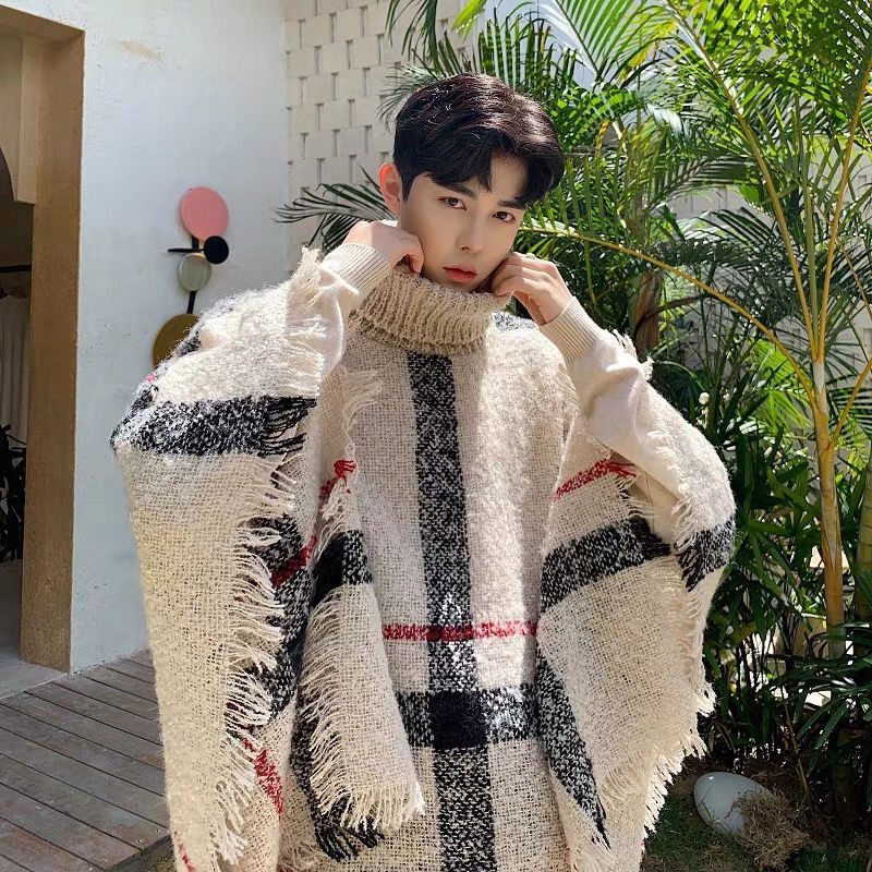 Sweater Rajut Tanpa Lengan Leher Tinggi Pria