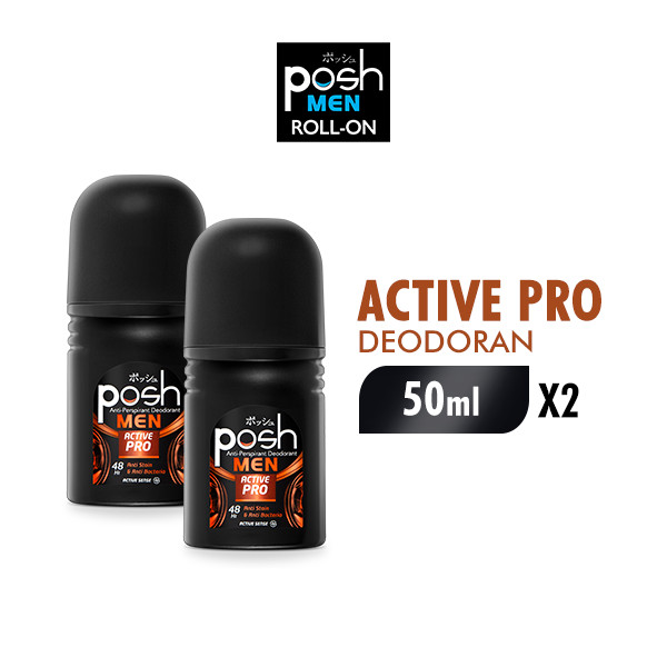 Posh Men Roll On Deodoran Active Pro 50 ml x2