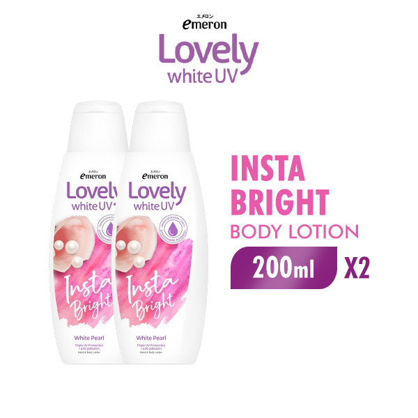 Emeron Lovely White Hand & Body Lotion UV Insta Bright 200 ml x2