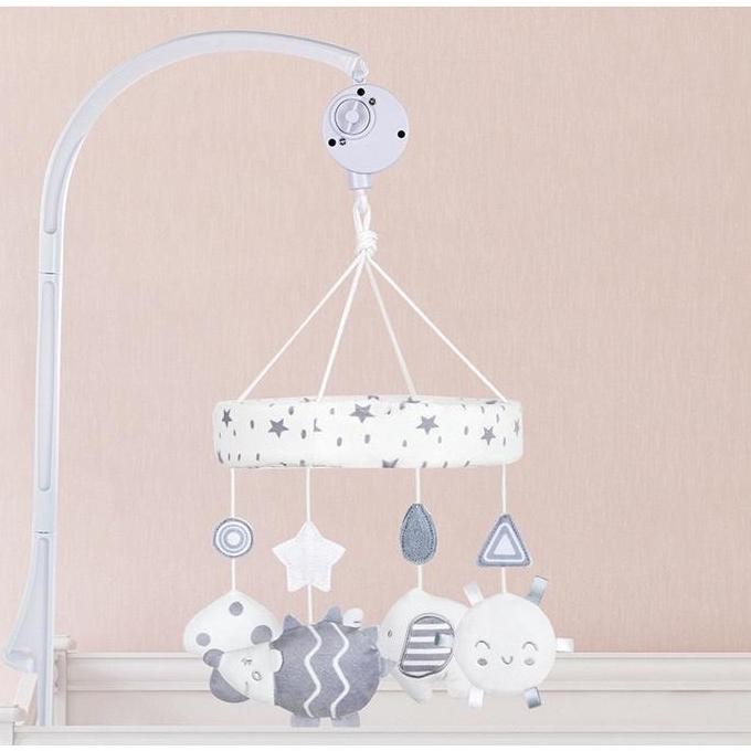 GREY MUSICAL CRIB | Musik baby box bayi | mainan musical crib box BB