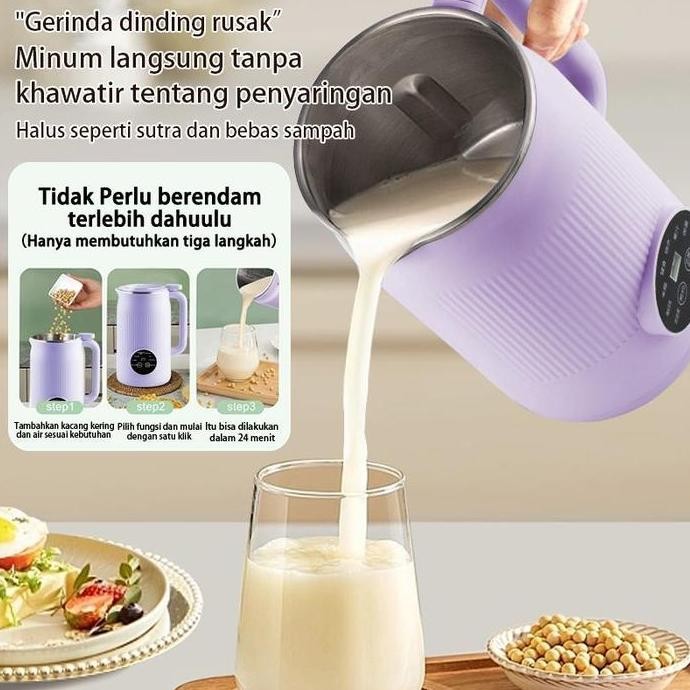 LHTHUNDRED MALL 6 IN 1 SOY MILK MAKER MESIN SUSU KEDELAI MULTIFUNGSI 1ML JUS 10 PISAU MESIN KACANG P