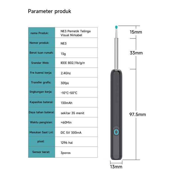 Terlaris Pembersih Telinga Bayi Korek Kuping Led Kamera Wifi Hp Korek Kuping Bayi Pembersih Kuping S