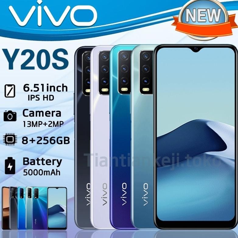 {Versi pamungkas} HP VIVO Y20s G Ram 8/256GB Smartphone LET 6.51 inches Dual SIM 13MP+8MP{Promosi} a