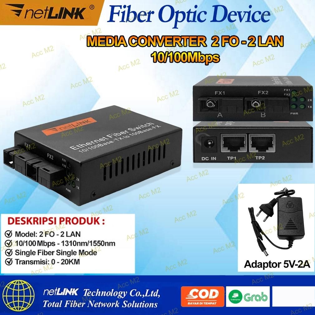 Media Converter Fiber Optic NETLINK 2 FO 2 LAN, 2 FO 4 LAN, 2 FO 6 LAN, 3 FO 3 LAN, 4 FO 4 LAN, 4 FO