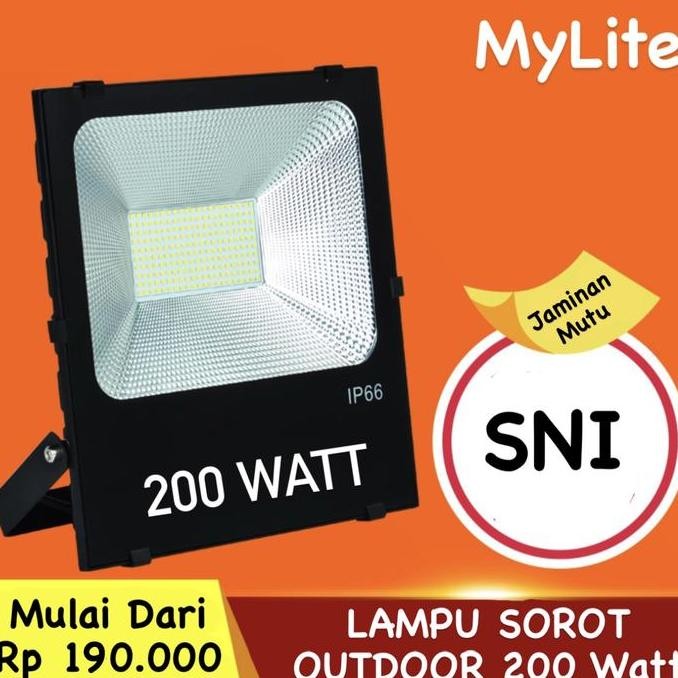 Lampu Kap Sorot 200 Watt Outdoor / Flood Light Led 200 Watt