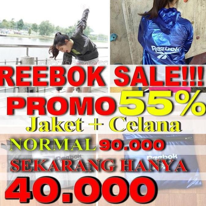 ORI - JAS HUJAN REEBOK / PUMA SETELAN JAKET CELANA SPORTY WATERPROOF MOTOR OUTDOOR
