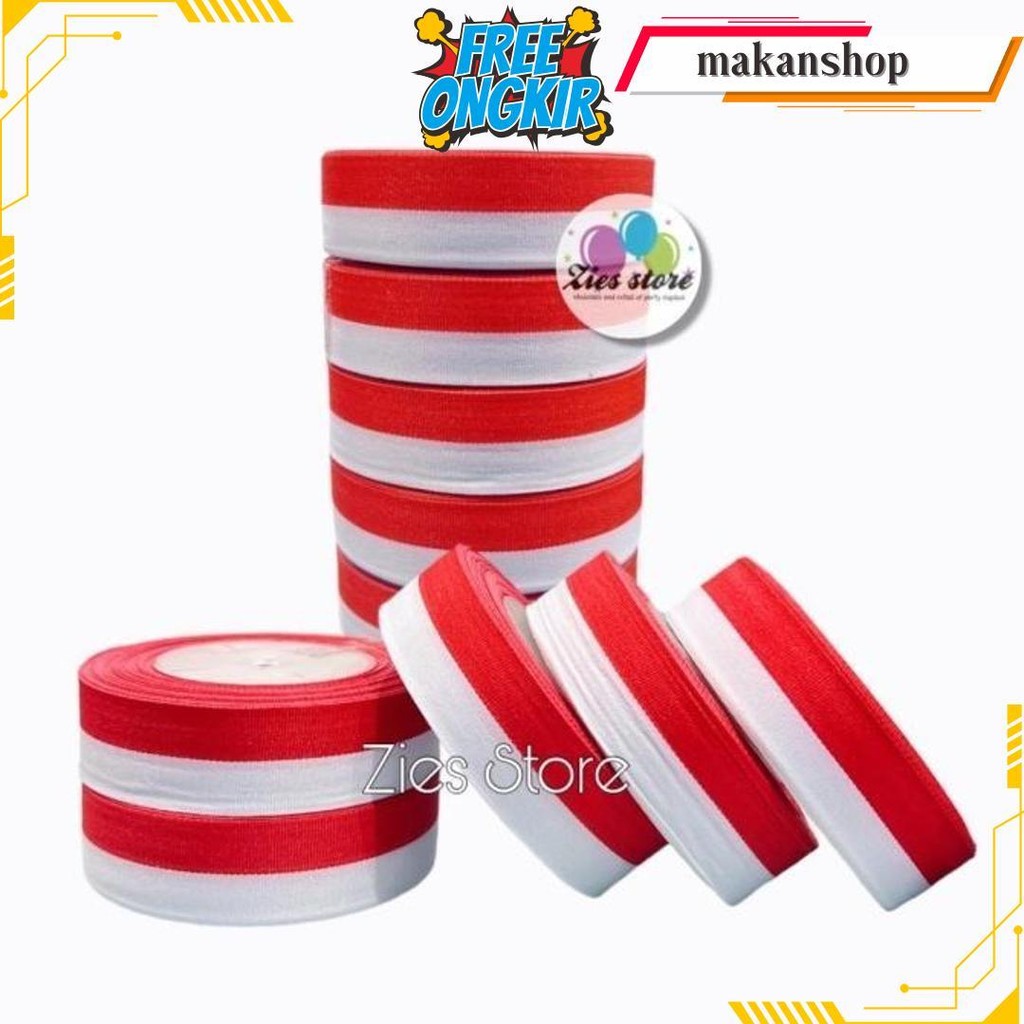

1 Pack Isi 10 Pita Satin Merah Putih 1 Inch / Pita Merah Putih 2,5 Cm Terlaris