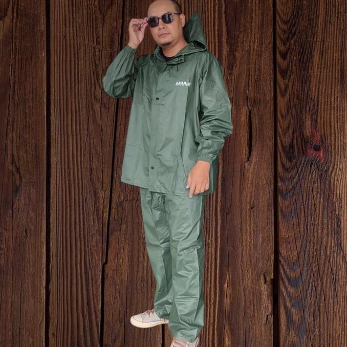 ORI - JAS HUJAN AKULA SETELAN JAKET CELANA PRIA WANITA ANTI BOCOR MURAH