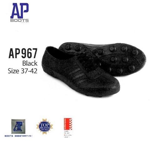 DF347>> AP Cucuk 967 Hitam Sepatu Pria AP Boots Cucuk Putih dan Hitam Size 37-42 - Sepatu Karet AP B