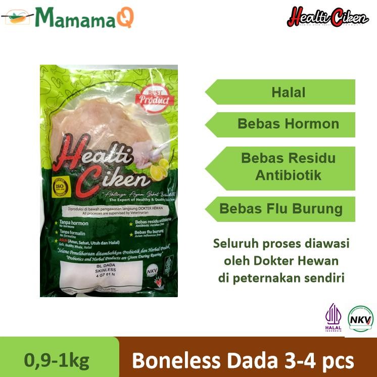 

HealTI CIKEN Healthy Chicken Ayam Sehat Probiotik Boneless Dada Fillet Halal 0,9-1 kg aSt