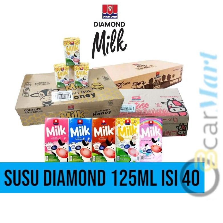 

Susu DIAMOND 125 ml 1 Dus Susu UHT Full Cream Coklat Strawberry Honey aSt