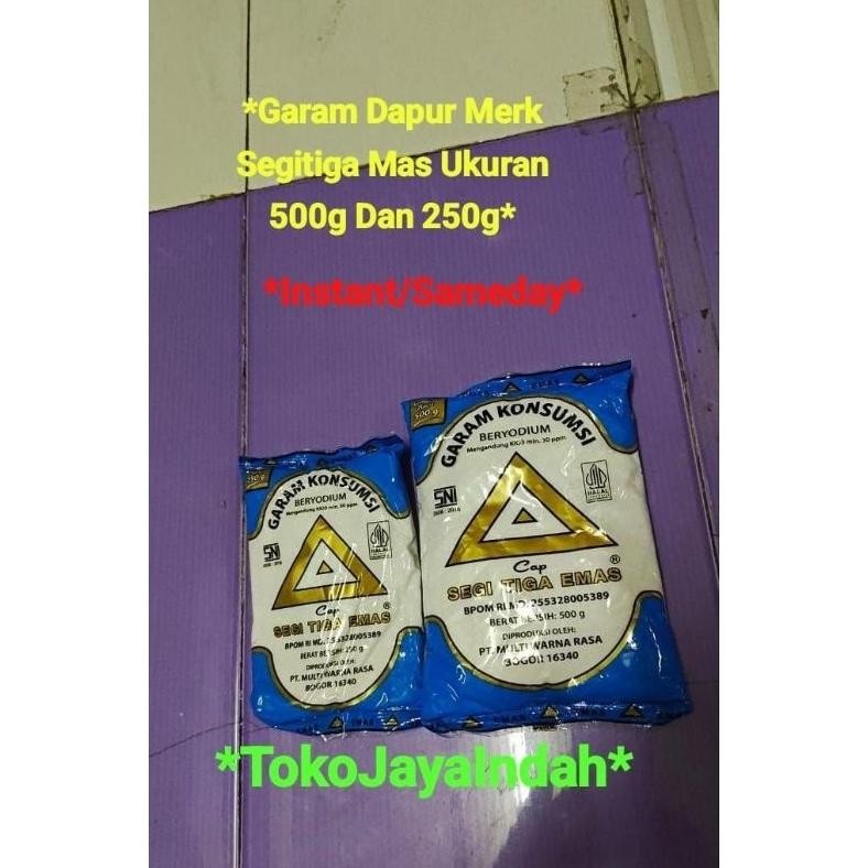 

(Sameday/Instant) 1 bal Garam Halus Segitiga Emas ukuran 500gr 20 bks dan 250gr 40 bks aSt