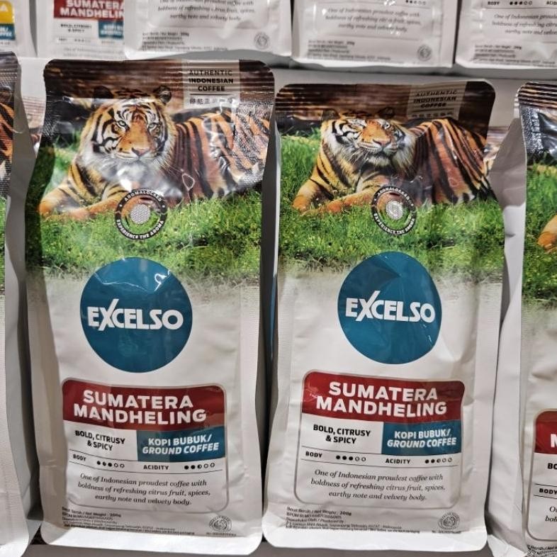 

Excelso Sumatera Mandheling kopi bubuk / biji 200gr Expired 11 November 2025 aSt