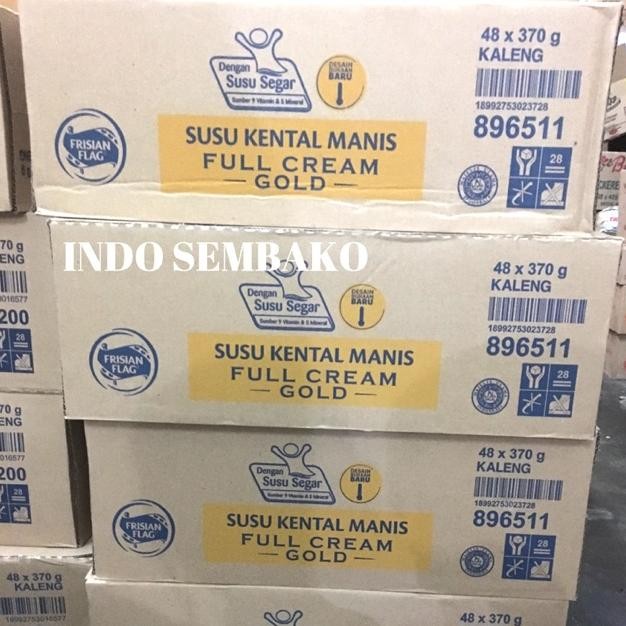

Frisian Flag Full Cream Dus 370g / Frisian Flag Gold Karton / Susu Kental Manis Gold 370g x 48 . aSt