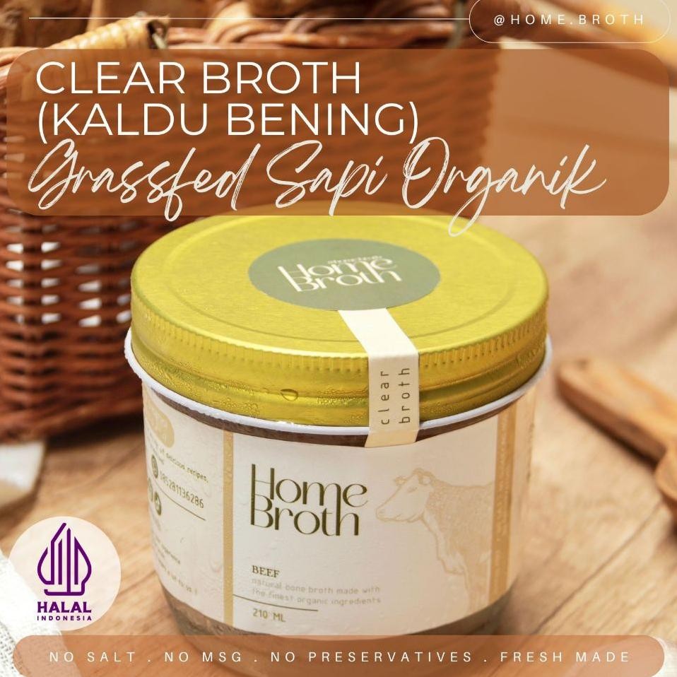 

Clear Organic Grassfed Beef Bone Broth Kaldu Sapi Organik Bening Clear Broth