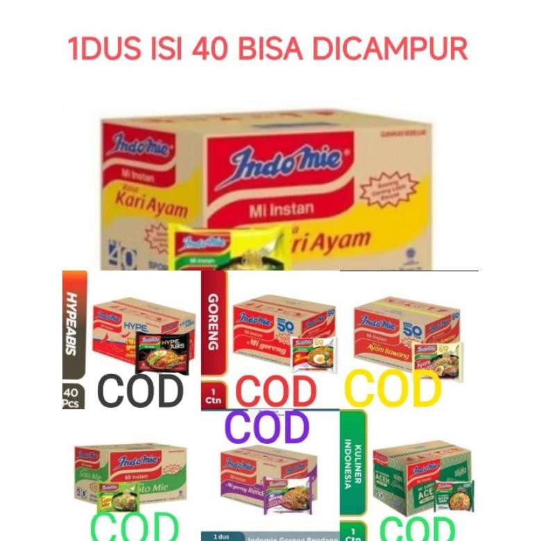 

INDOMIE ALL VARIAN (1 DUS ISI 40) BISA MIX RASA / INDOMIE / MIE INSTAN aSt