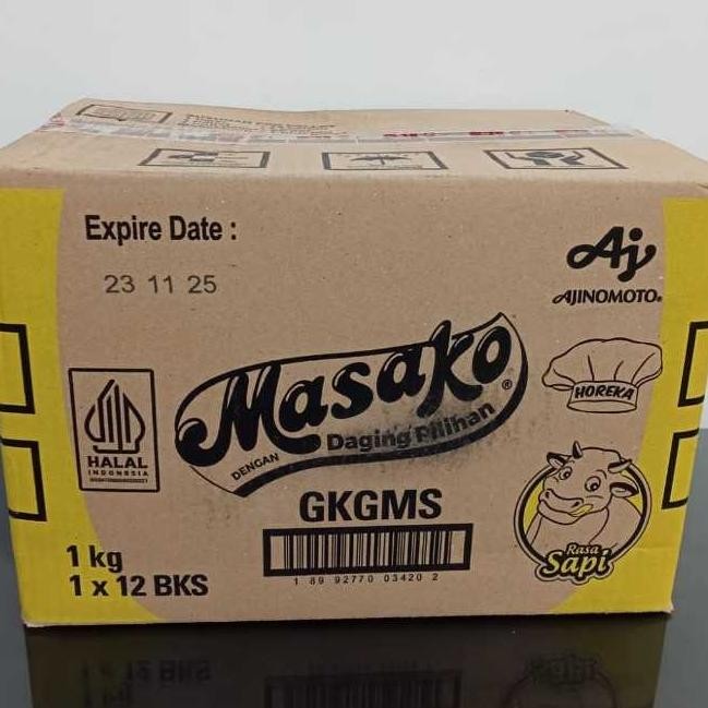 Masako Bumbu Kaldu Sapi Penyedap Rasa Karton 1Kg X 12 Bks