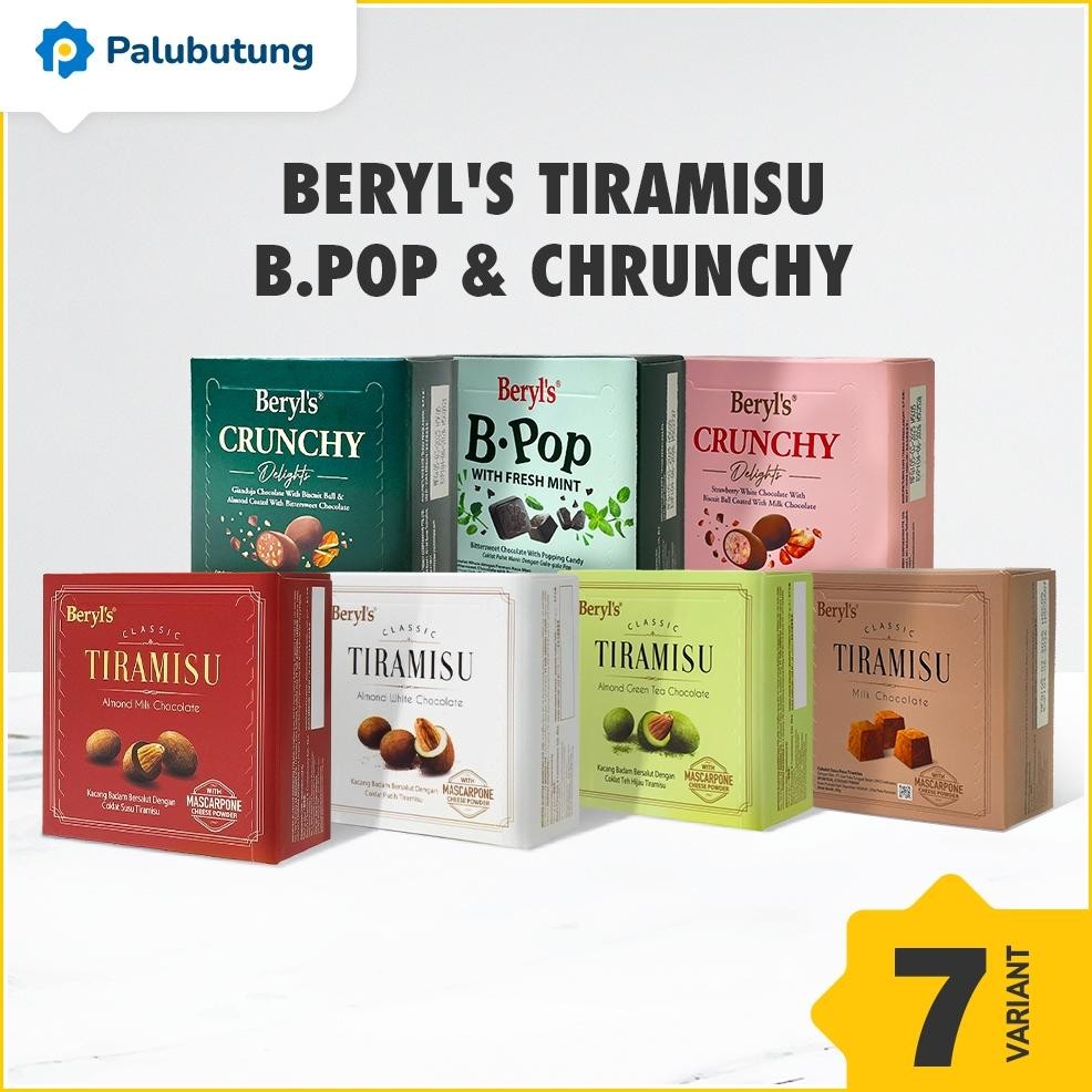 

PALUBUTUNG - Beryls Almond Chocolate 65g Malaysia - Tiramisu Milk Choco, Bpop Mint Chocolate, Gianduja, Strawberry Chocolate, Milk Chocolate, White Chocolate, Green Tea aSt