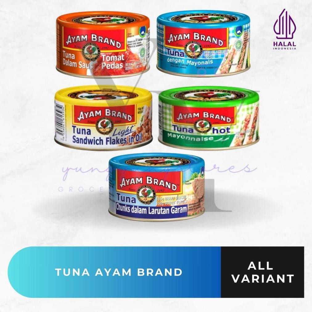 

Ayam Brand Tuna Sandwich Flakes In Oil / Chili Tomato / Chunks in Brine / Hot Mayonnaise 160 gram aSt