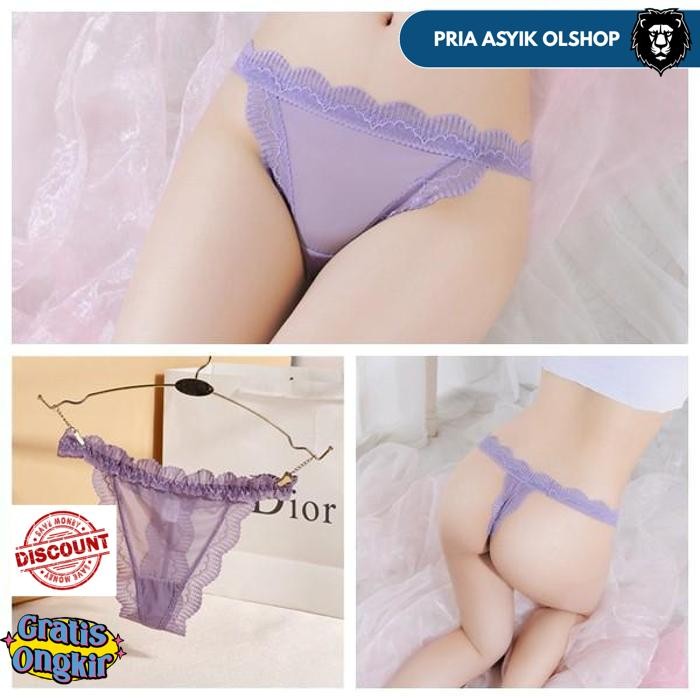 G STRING WANITA SEXY RENDA CELANA DALAM TRANSPARAN PAKAIAN DALAM LACE BAWAH SEGITIGA C225 BY PRIA AS