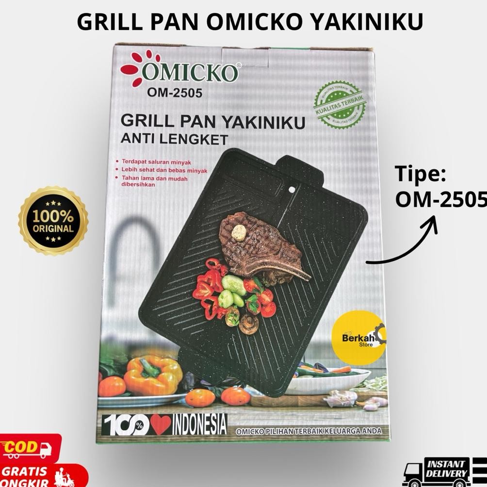 GRILL PAN OMICKO OM2505 Grill Pan Yakiniku Omicko OM-2505 Pemanggang Daging BBQ anti lengket kotak