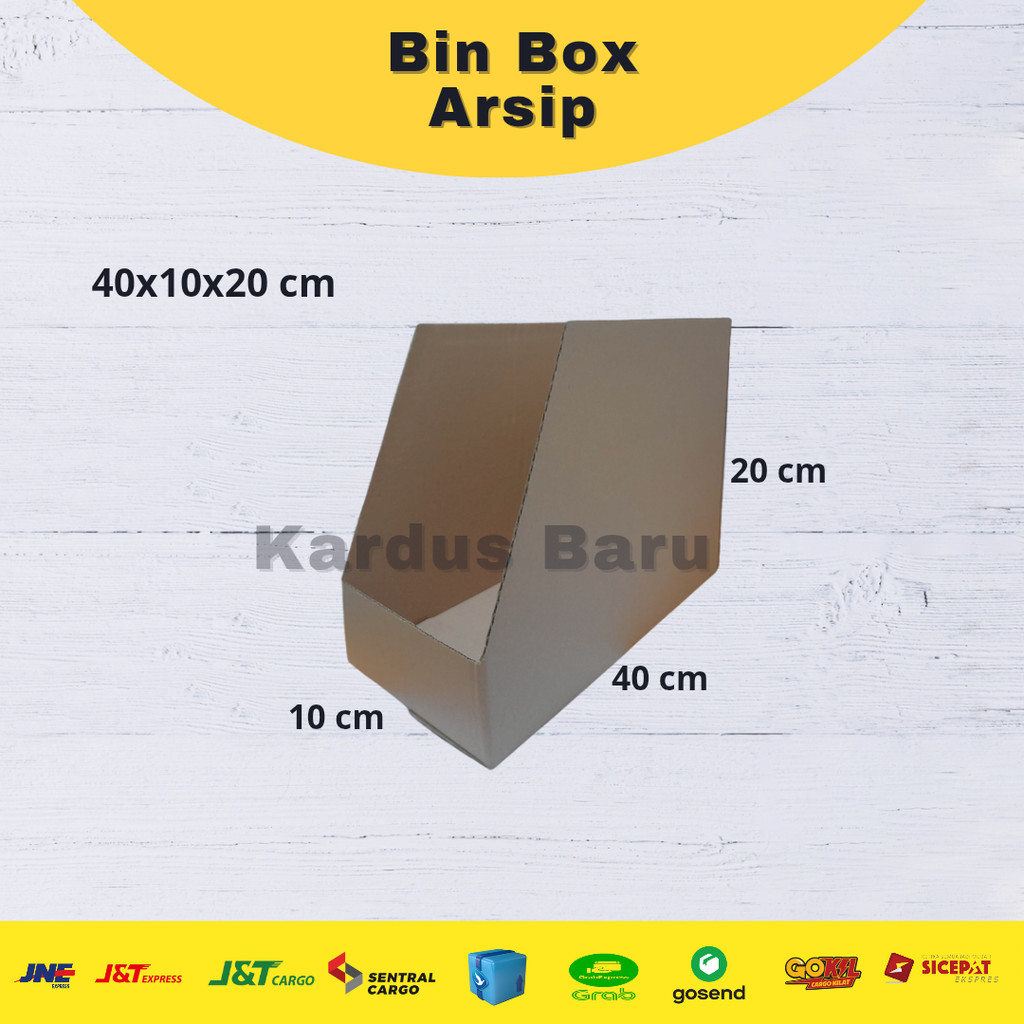 

Bin Box | Dus Arsip Ukuran 40x10x20 cm Polos | Dus Display Produk
