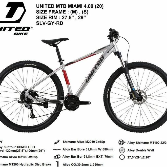 TERBARU - sepeda MTB 27.5 United Miami 4 series 9