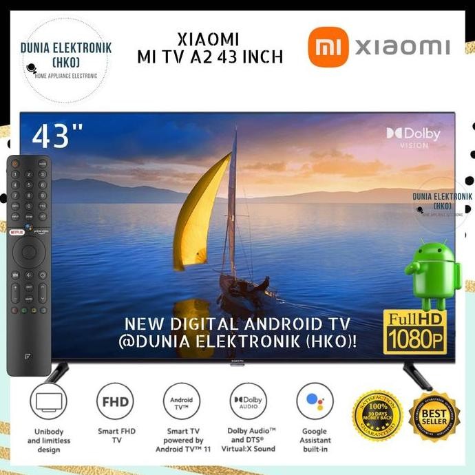 TERMURAH - XIAOMI TV A2 43 INCH SMART ANDROID TV FHD BEZEL LESS smart tv 43 inch
