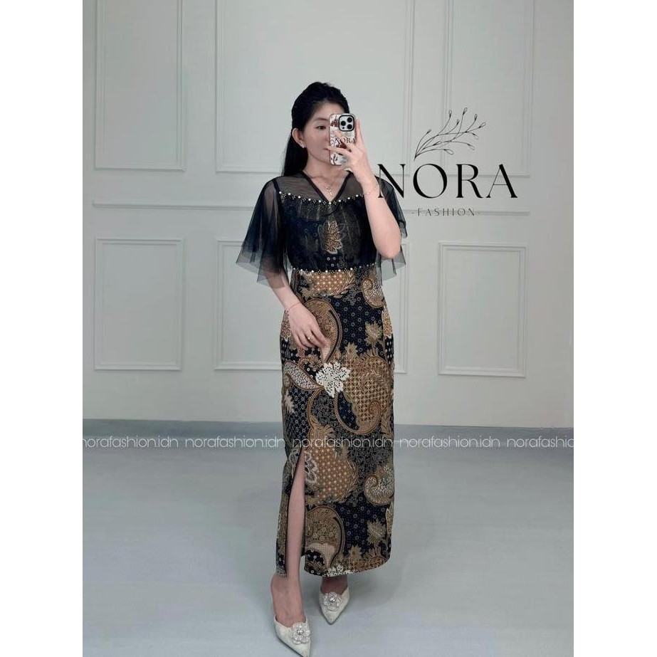 VELIKA BATIK DRESS [M-XL] - NORA FASHION - DRESS BATIK - DRESS PESTA WANITA  - DRESS KONDANGAN - KEB