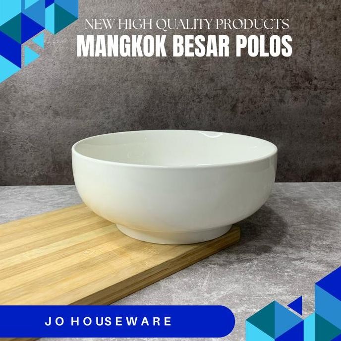 Mangkok Saji Besar Keramik Premium Putih Polos Diameter 25Cm / Mangkok Hotelware Serbaguna Jj419