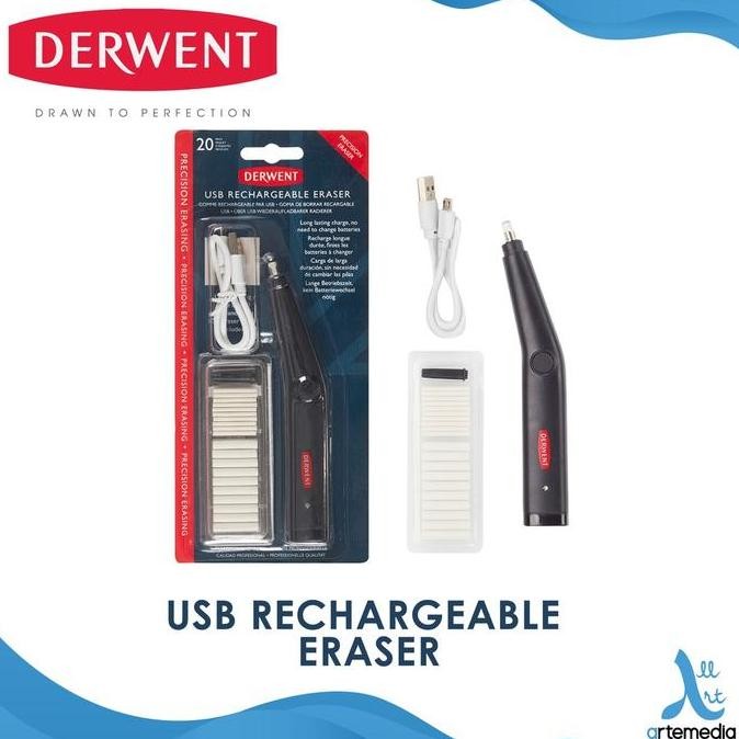 

Derwent Eraser USB Rechargeable Eraser and Refill Blister Pack