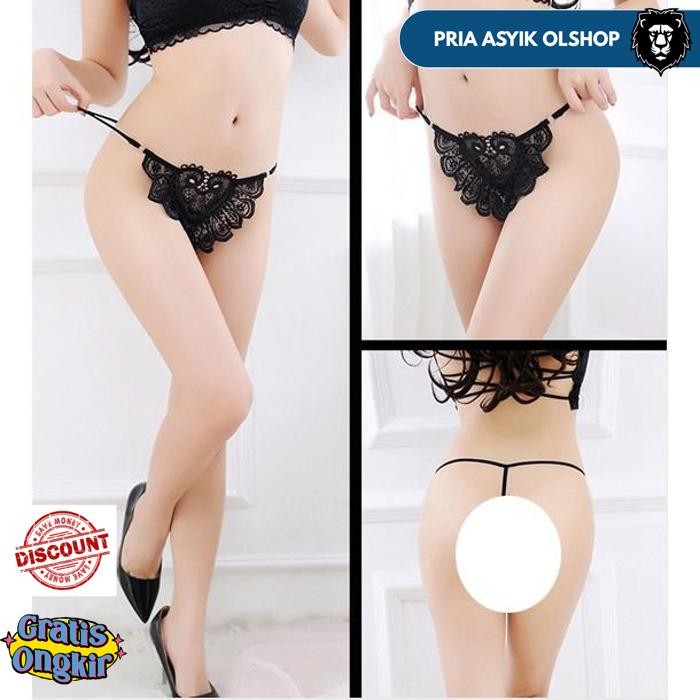 G STRING WANITA CELANA PAKAIAN MUTIARA MODAL LACE HATI CELANA DALAM C200- BY PRIA ASYIK OLSHOP
