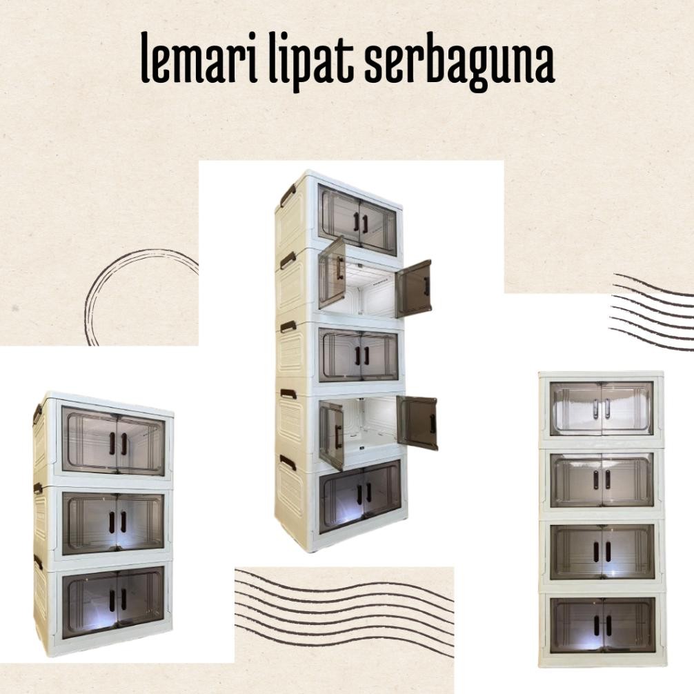 Lemari Lipat Serbaguna Susun 3 Susun 4 Susun 5  Lemari Plastik Estetik Serbaguna