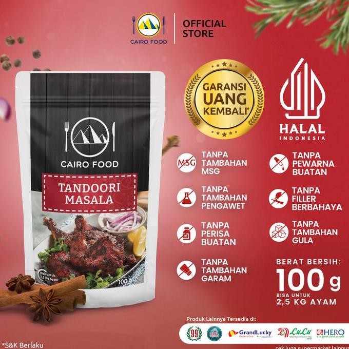 

DISKON! CAIRO FOOD BUMBU TANDOORI MASALA REMPAH INDIA BBQ 100GR