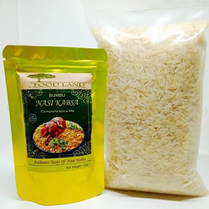 

DISKON! PAKET NASI KABSA BERAS BASMATI 1KG + FOODLAND BUMBU INSTANT KABSA 1PCS