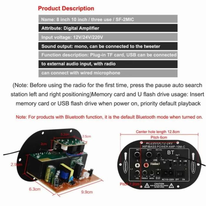 papan amplifier audio Bluetooth proyek speaker komponen subwoofer 50w