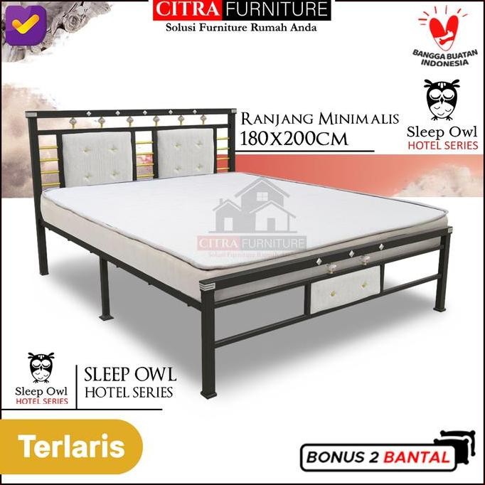 Ranjang Besi Minimalis |Dipan Besi |Rangka Tempat Tidur Springbed 180
