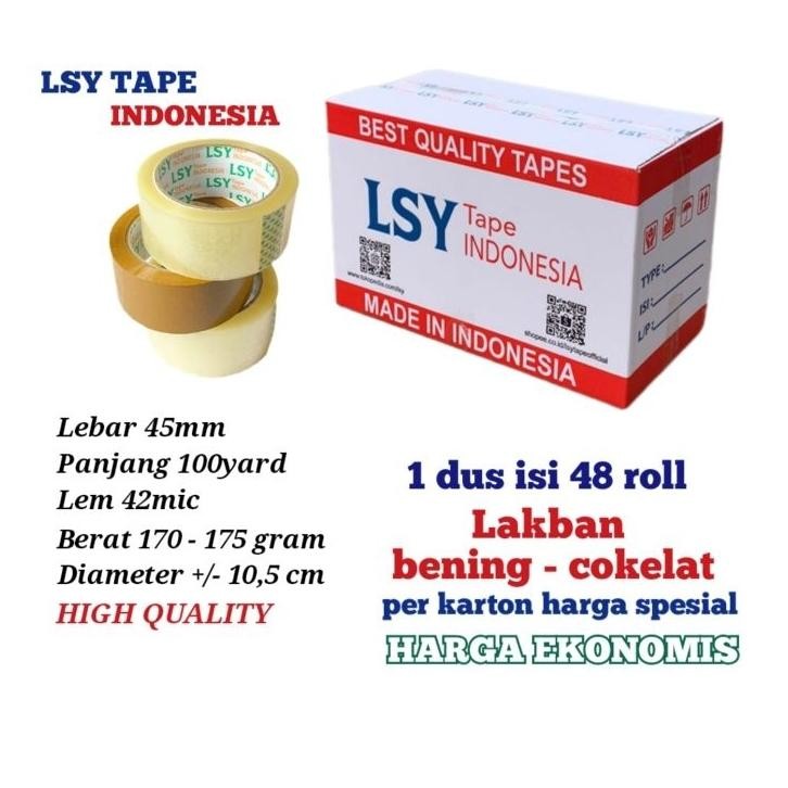 

Lakban Bening Cokelat Ter Lsy Tape 1 Dus Isi 48 Roll 100Yard Cho